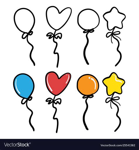 Balloon Hand Draw Royalty Free Vector Image Vectorstock