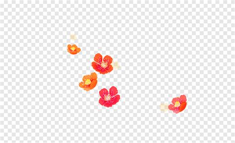 Flower Falling Flowers Heart Orange Png PNGEgg