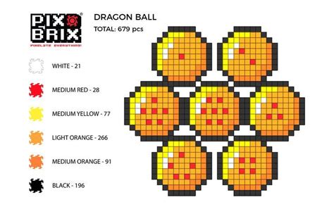 Dragon Ball Pix Brix Instructions Pixel Art Pattern Pixel Dragon