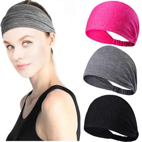 Women Elastic Sport Headband Fitness Yoga Sweatband Outdoor Gym Running