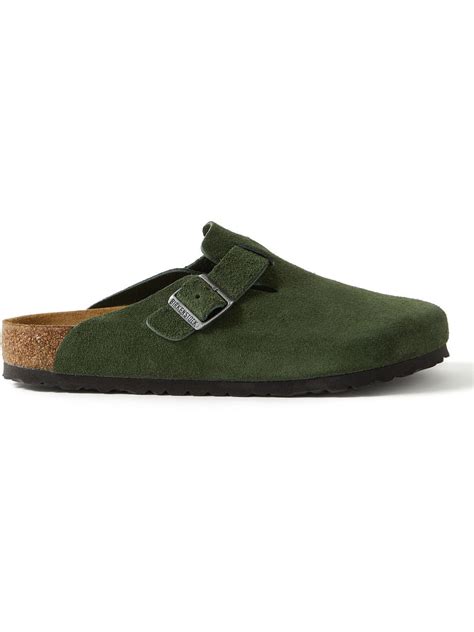 Birkenstock Boston Suede Sandals Green Birkenstock