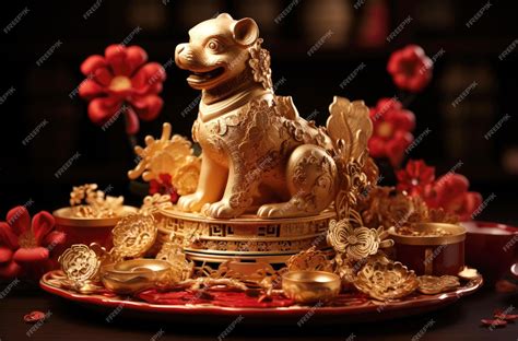 premium photo golden dog  golden stuff