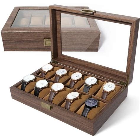 Coffret Boîte à Montre Uten Boîte à Montres avec 10 Compartiments