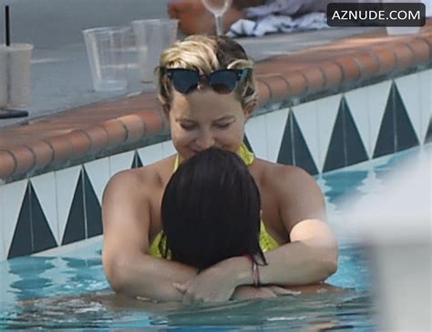 Kate Hudson Sexy In A Neon Yellow Two Piece Bikini With Danny Fujikawa At Ojai Valley Inn Spa