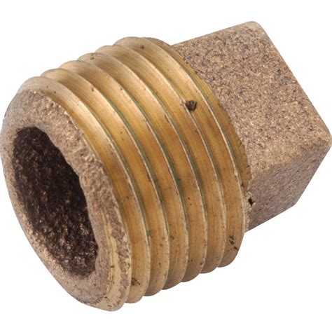 Anderson Metals 34 In Red Brass Threaded Cored Pipe Plug 738109 12