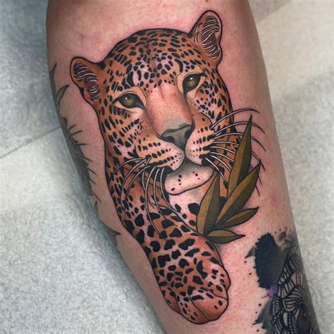 Traditional Leopard Tattoo