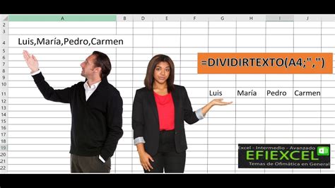 La Til Funci N Dividirtexto En Excel Youtube