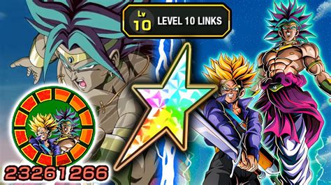 100 New Lr Ssj Trunks And Broly Level 10 Links Showcase Dragon Ball Z Dokkan Battle Youtube