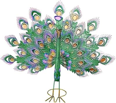 Amazon Gaocita Beautiful Peacock Statue Ornament New Metal