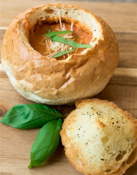 Tomato Soup Garlic Bread Bowl 07 Chef Shamy