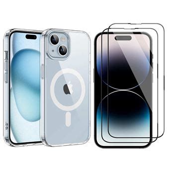 Sur Coque Silicone Transparente Avec Cercle Magn Tique Et Verres