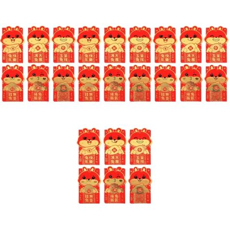 72 PCS SAC Enveloppe Rouge Année Du Lapin Poche Nouvel Chinois Style