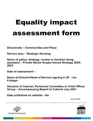 Fillable Online Equality Impact Assessment Form Empty Homes Strategy