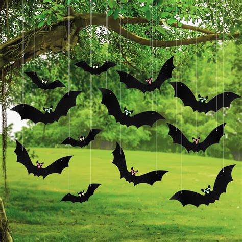 Katchon Hanging Bats Halloween Decorations Outdoor Large