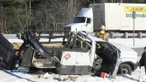 Truck Rolls Over On Route 101 In Raymond