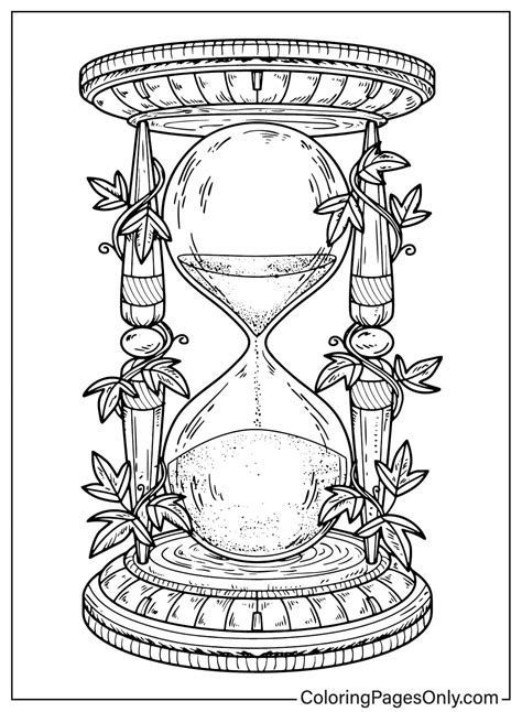 Hourglass Drawing Free Printable Coloring Pages