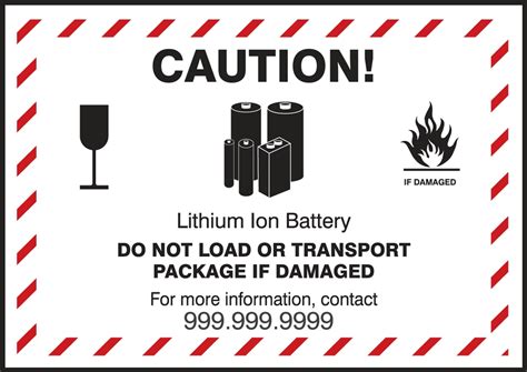 Caution Lithium Ion Battery Call Semi Custom Shipping Label Mpc226