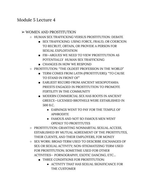 SOC GNDR 3565 Module 5 Lecture 4 Notes Module 5 Lecture 4 WOMEN AND