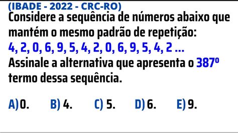 SequÊncia LÓgica Matemática Para Concursos🔥 Youtube