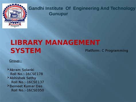 Library Management System Ppt Docsity