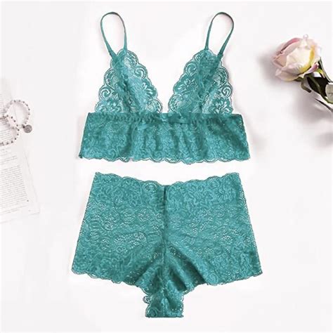 Camisole en dentelle pour femmes avec ensemble de pyjama de lingerie courte 2 pièces sous
