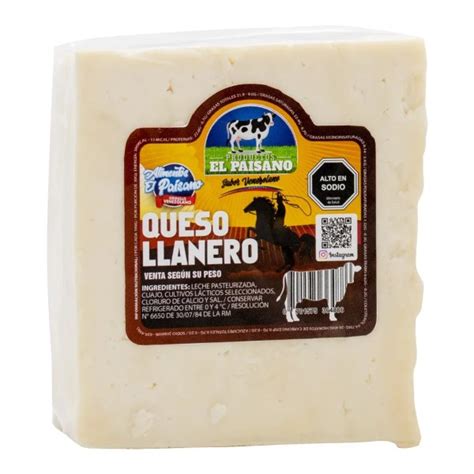 Queso Llanero 500gr Alimentos El Paisano