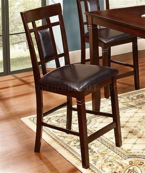 D115 5 Counter Height Dining Set 5pc In Dark Cherry