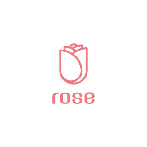 Elegant Rose Line Art Logo Graphic Design Logo Flower Logo Design