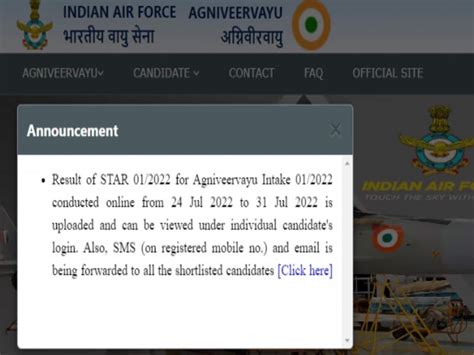 Iaf Agniveer Result Direct Link Casb Airforce Result Released Air