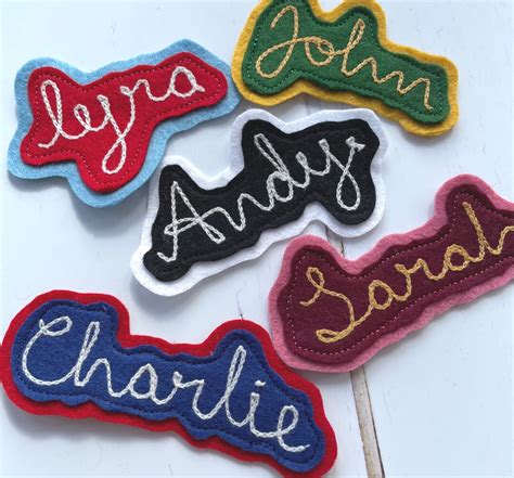 Custom Chain Stitched Name Patch Chain Stitch Embroidery Wool Felt