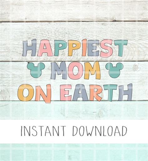 Happiest Mom On Earth SVG PNG Etsy