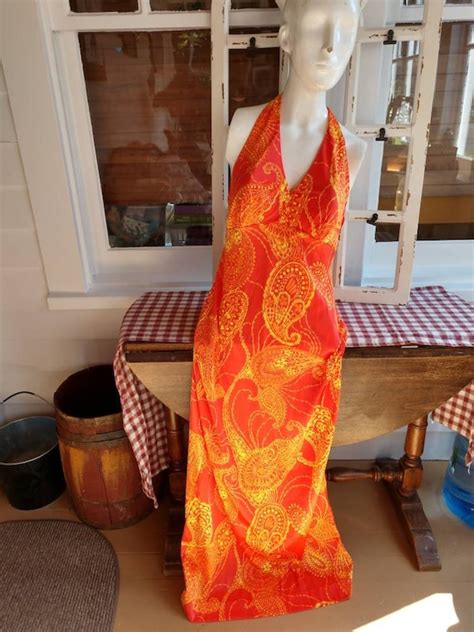 Yellow Orange 70s Maxi Dress Gem