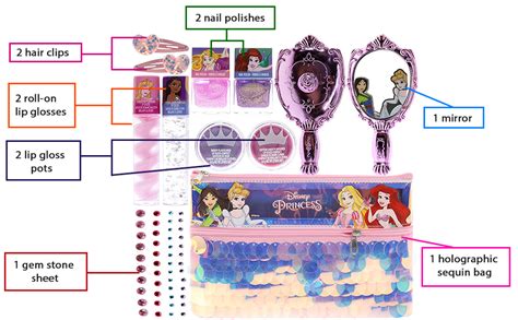 Disney Princess Townley Girl Washable Makeup Set With 9 Pieces