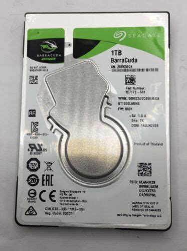 Used Seagate BarraCuda 2E7172-501 ST1000LM048 2.5"1TB HDD PC Internal ...