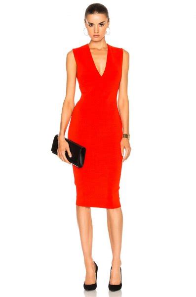 Best 13 Red V Neck Dress Outfit Ideas For Women