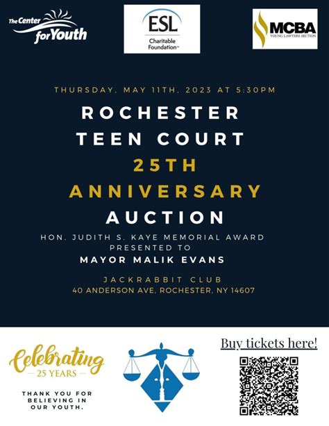 25th Anniversary Rochester Teen Court Auction - The Center for Youth