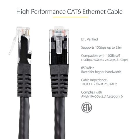 Ft Cat Ethernet Cable Black Cat Gigabit Ethernet Wire Mhz