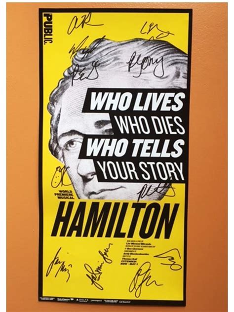 Hamilton 9 X 17 Broadway Signed Poster Lin Manuel Miranda Daveed