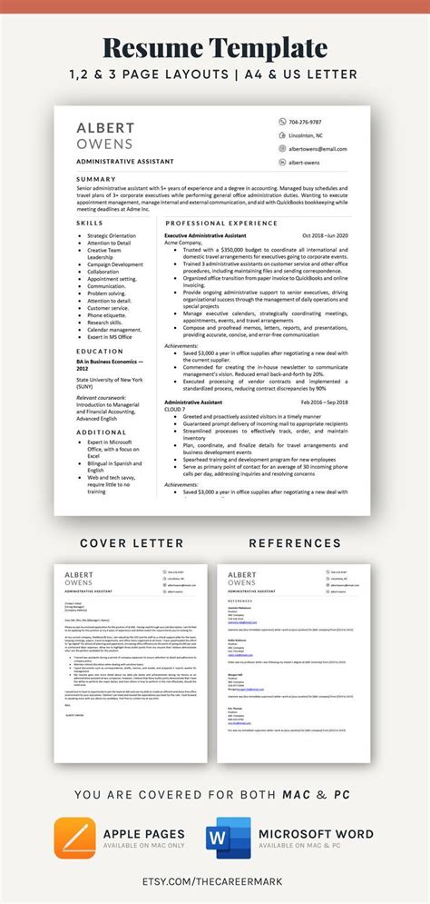 Modern Resume Template For Word Mac Pages Administration Resume Cv