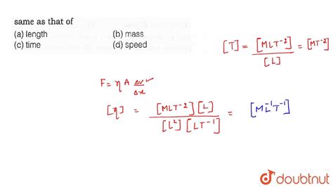 If Eta Represents The Coefficient Of Viscosity And T The Surface