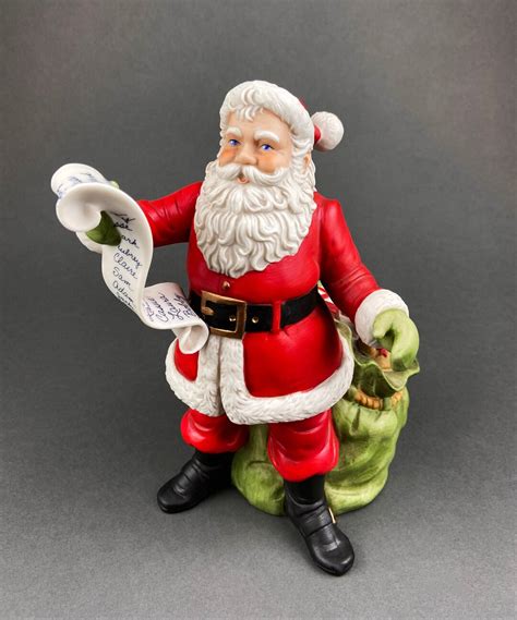 Vintage Santa Figurine With A List Of Childrens Names And Etsy