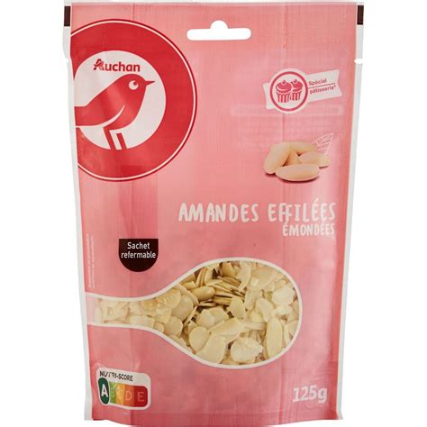 Auchan Amandes Effil Es Et Mond Es Sachet Refermable G Pas Cher