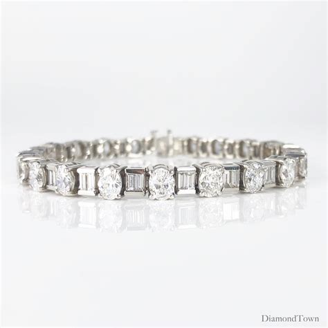 1202 Carat Mixed Cut Natural Diamond Tennis Bracelet In 18k White Gold Ref255 For Sale At 1stdibs