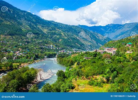 Beas River Near Kullu Town India Stock Image Image Of Spiti Aerial