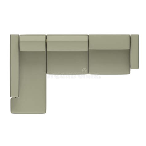 High Resolution L Shaped Sofa Top View For Plan Rendering Stock