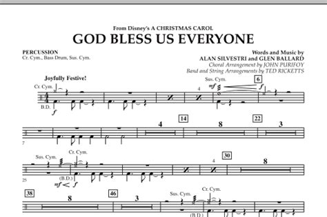 God Bless Us Everyone Percussion By Ted Ricketts Sheet Music For