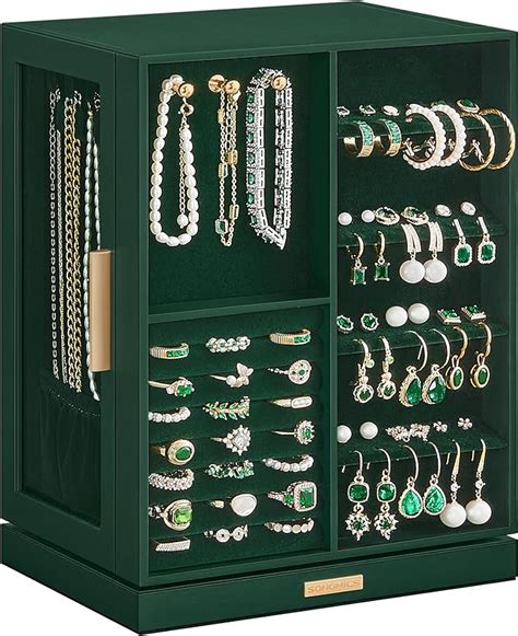 Songmics Jewellery Box Rotating Jewellery Organiser With