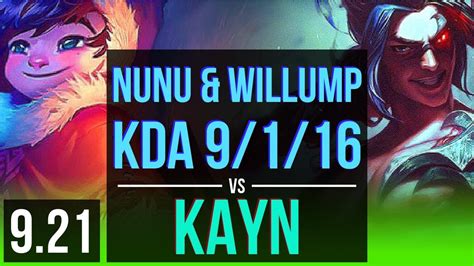 NUNU WILLUMP Vs KAYN JUNGLE KDA 9 1 16 Rank 12 Nunu Willump