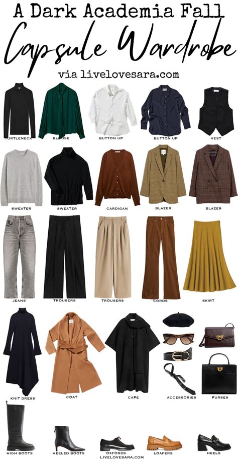 A Dark Academia Capsule Wardrobe For Fall Livelovesara