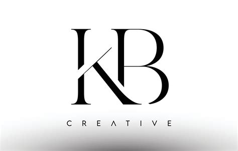 KB Minimalist Serif Modern Letter Logo in Black and White. KB Creative ...